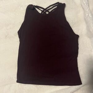 American Eagle Outfitters Black Fitted Cut Out Tank Top